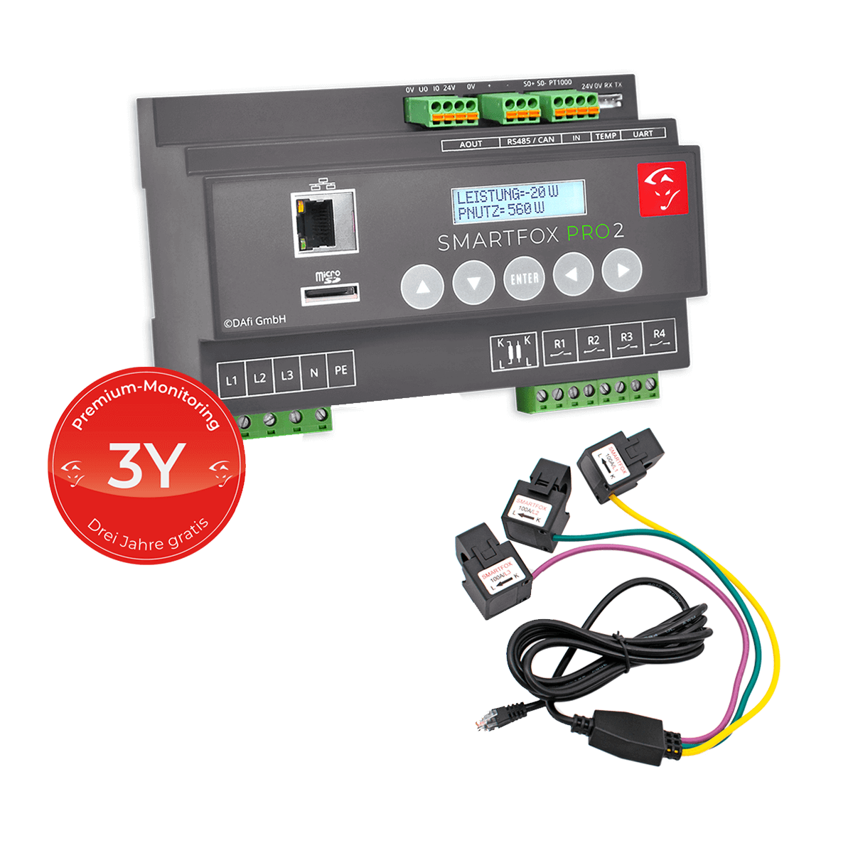 SmartFox Pro 2 energiemanager incl. stroomtransformator 100A 3Y