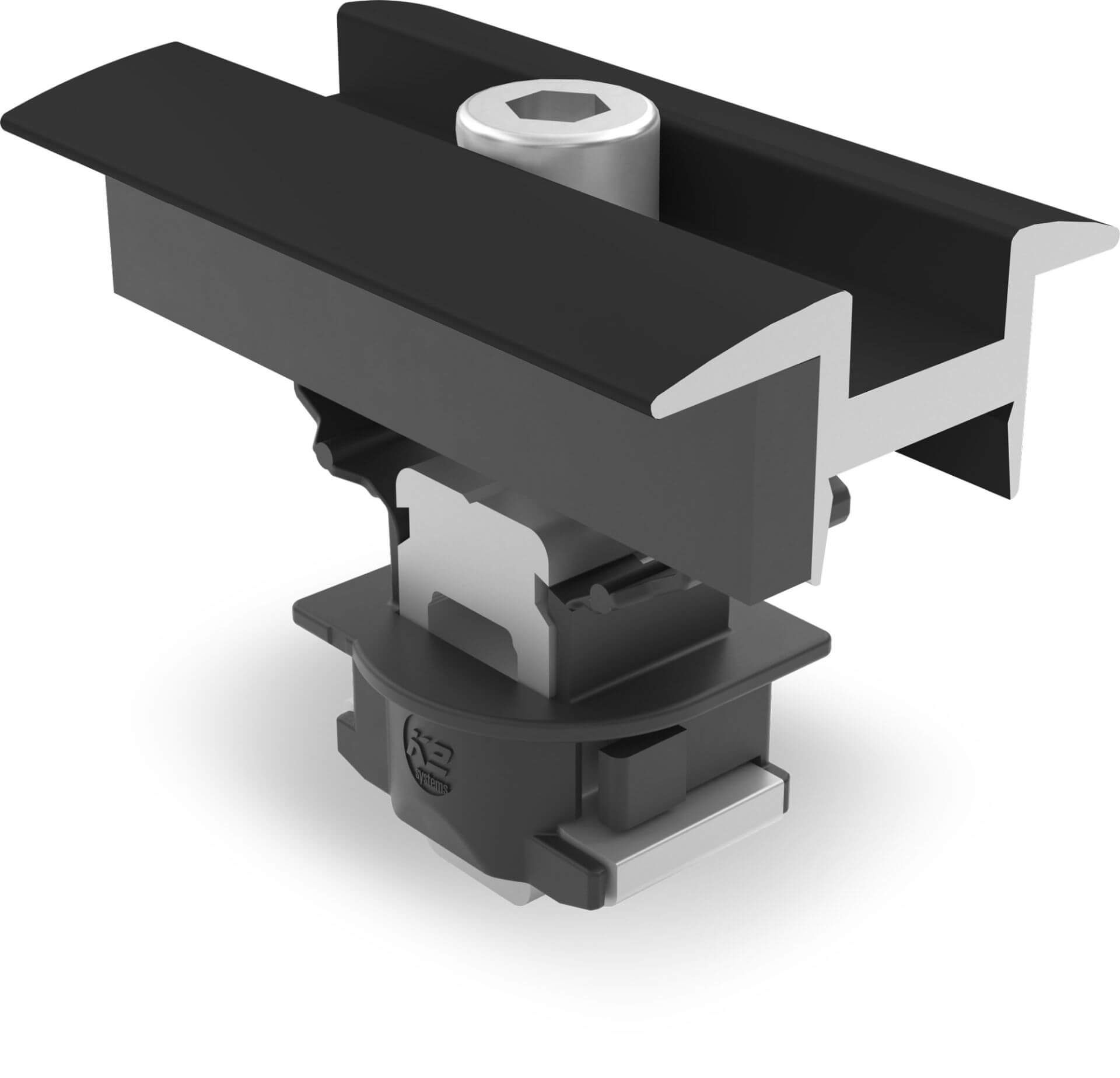 K2 Gevelklem MC 25-40 Set, zwart geanodiseerd, module middenklem