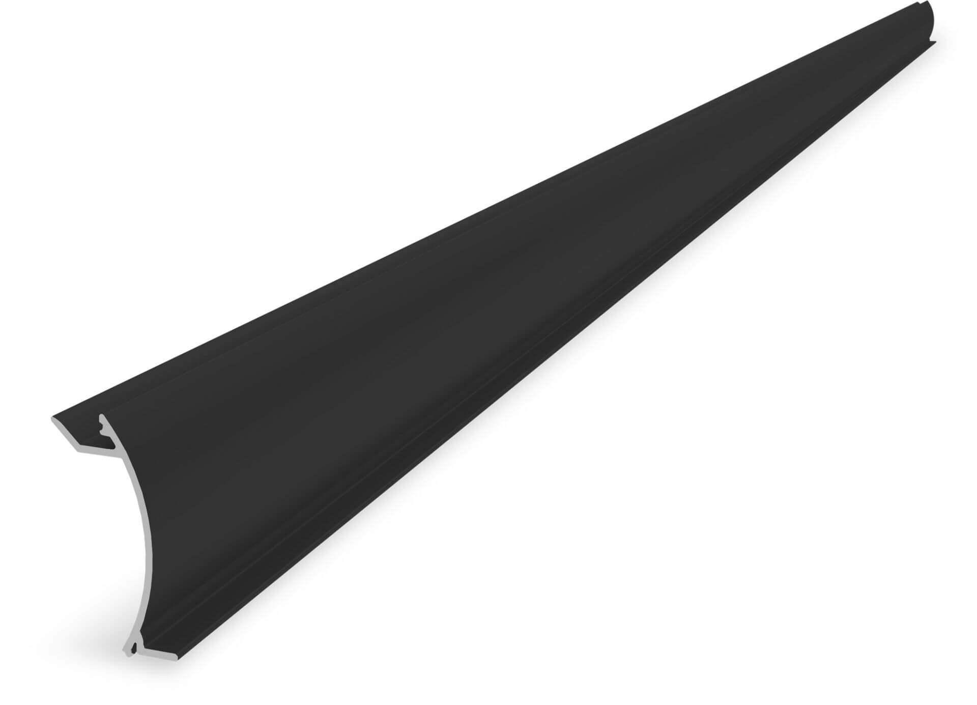 K2 InsertionRail 2.0 Cover 35; 3,65 m, zwart geanodiseerd