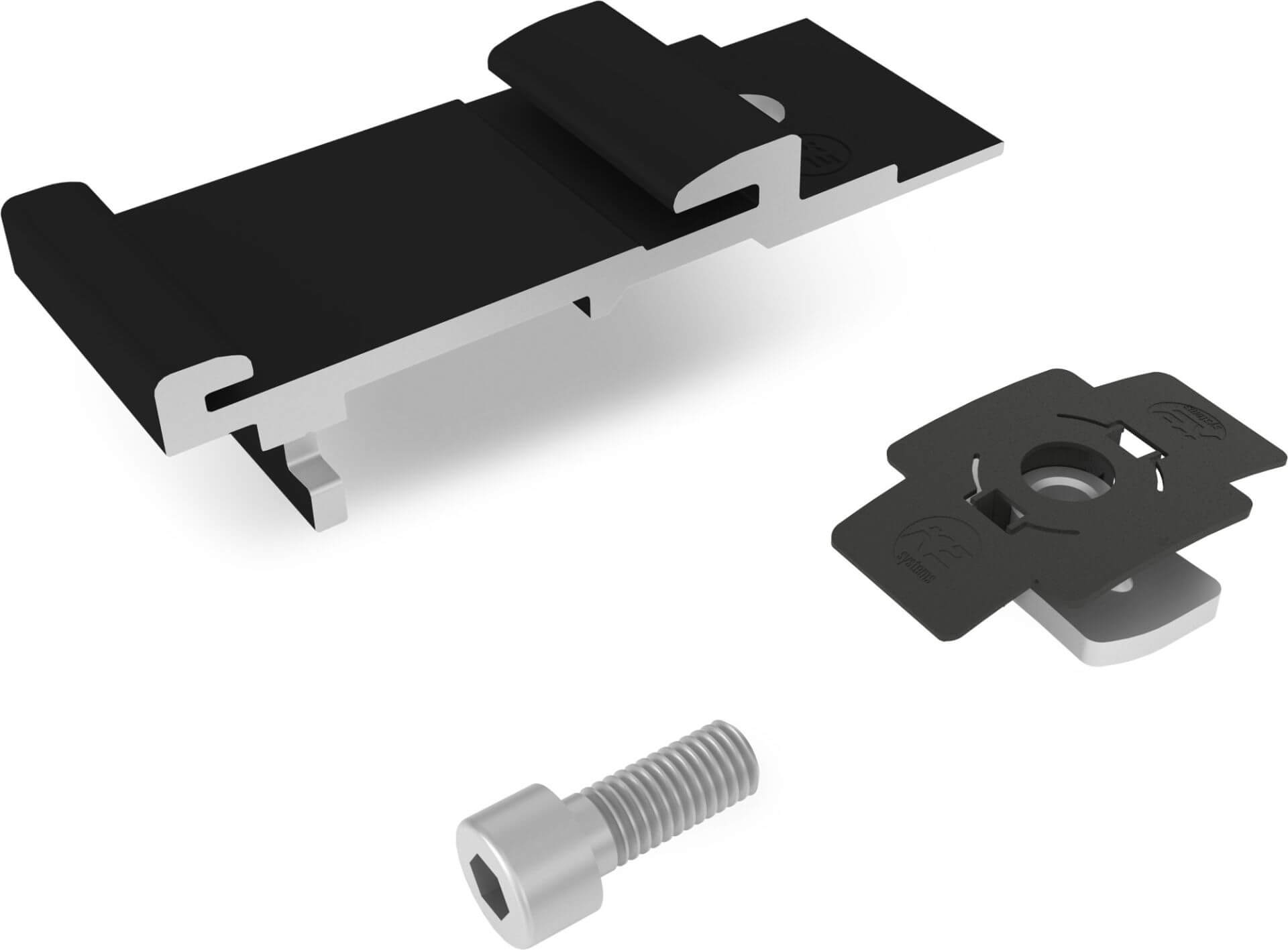 K2 InsertionRail 2.0 CrossConnector-T Set, zwart geanodiseerd