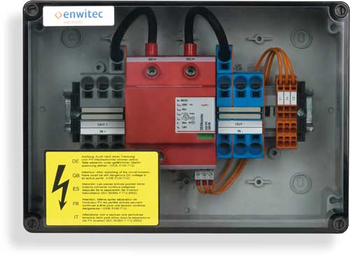 enwitec Overspanningsbeveiliging DC type I+II 1 MPP, klemmen, 3 x IN/OUT