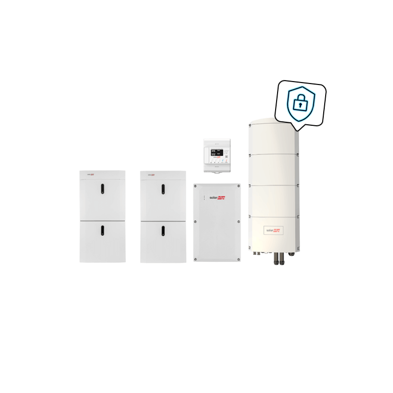 SolarEdge noodstroompakket voor thuisgebruik met SE10K-RWB48 en 18,4 kWh